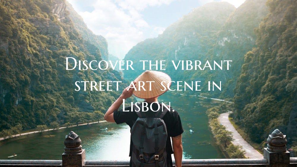 Discover the vibrant street art scene in Lisbon.